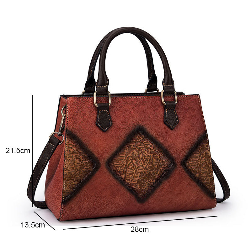 Top Layer Cowhide Retro European And American Fashion Casual Handbag