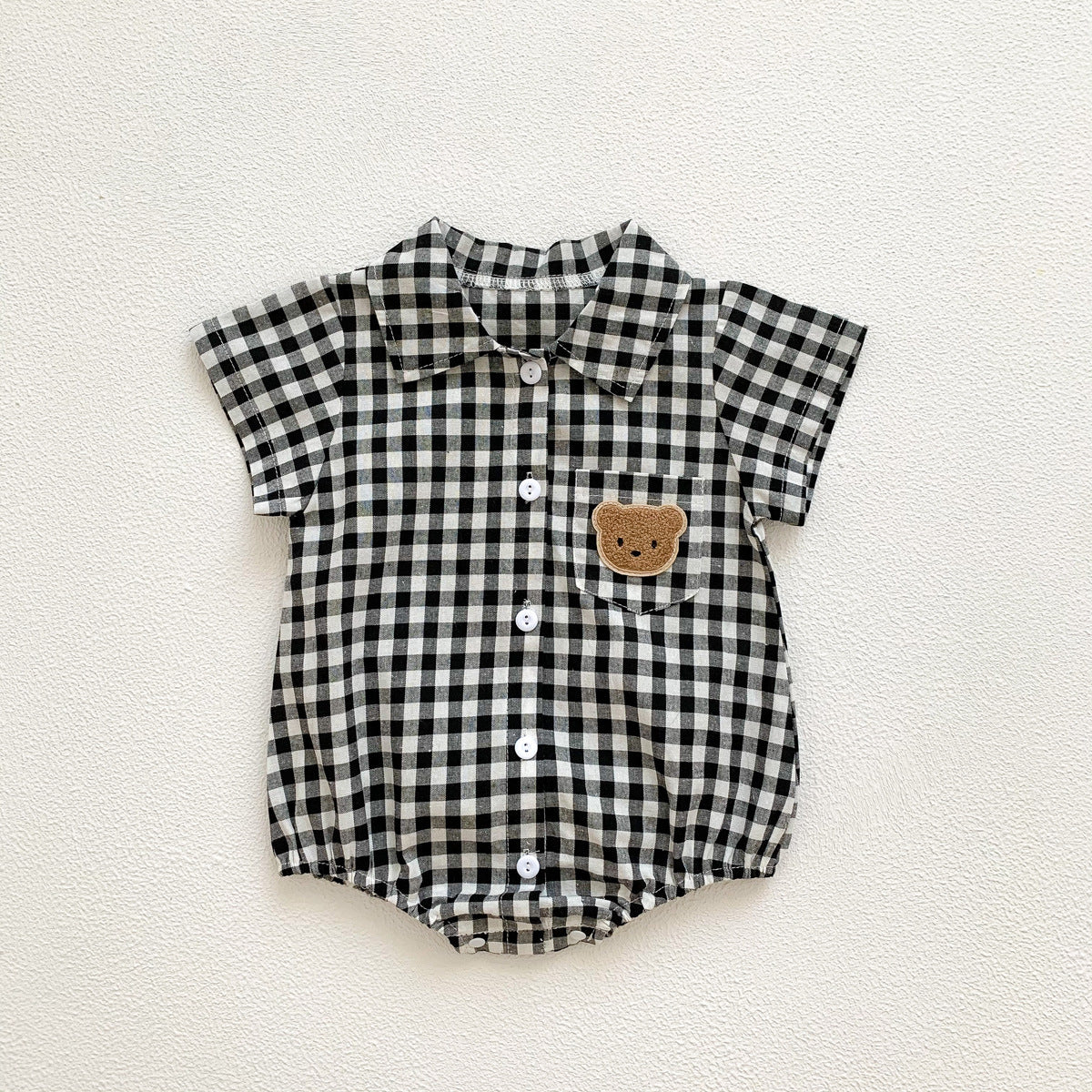 Children's Summer Clothing Baby Bear Short-sleeved Jumpsuit