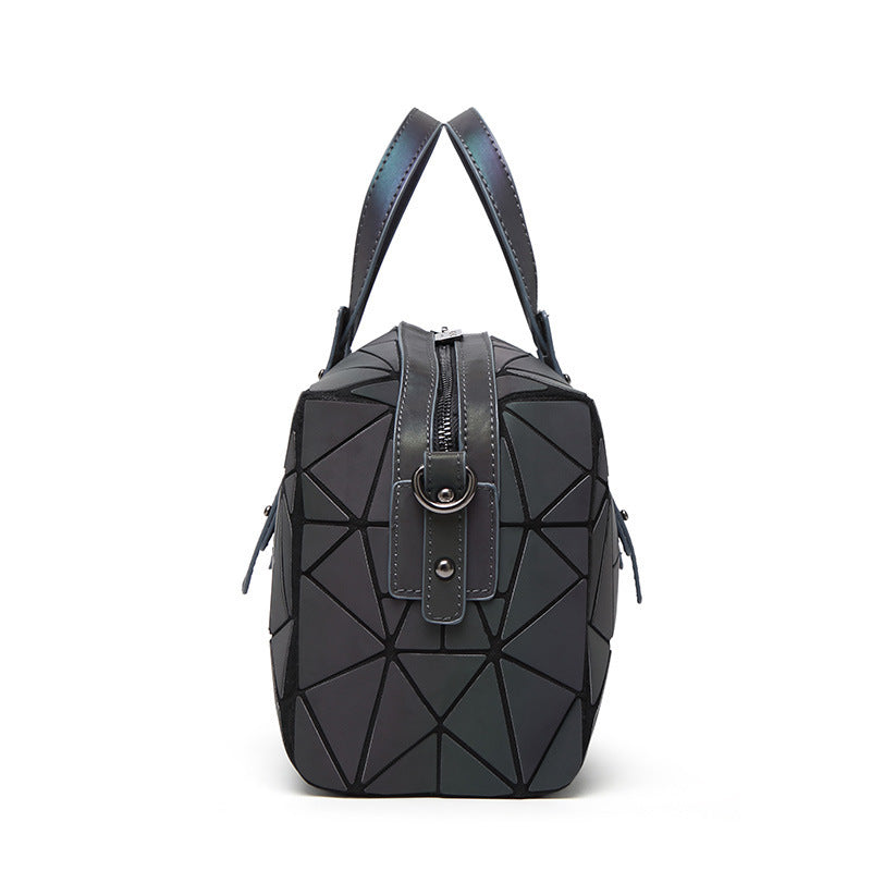 Female rhomboid luminous irregular handbag