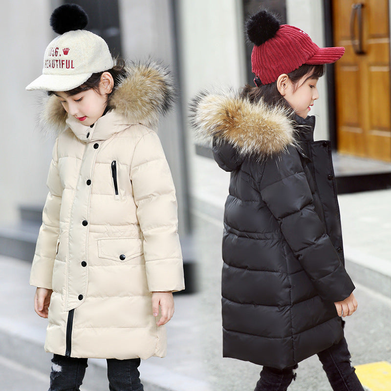 Children's Down Jacket Mid-length Thickened Coat