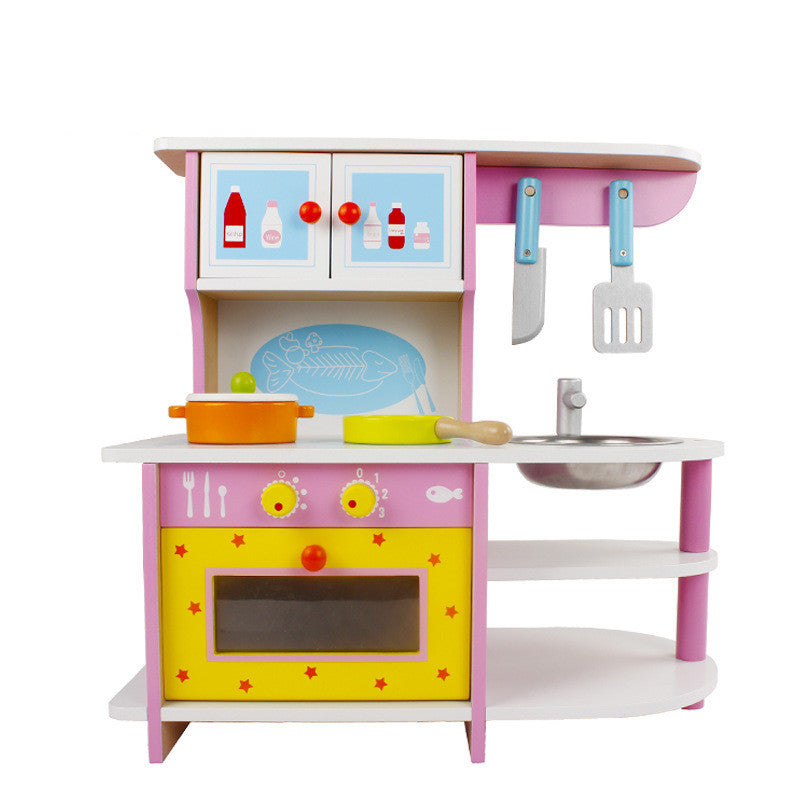 Wooden children cooking simulation