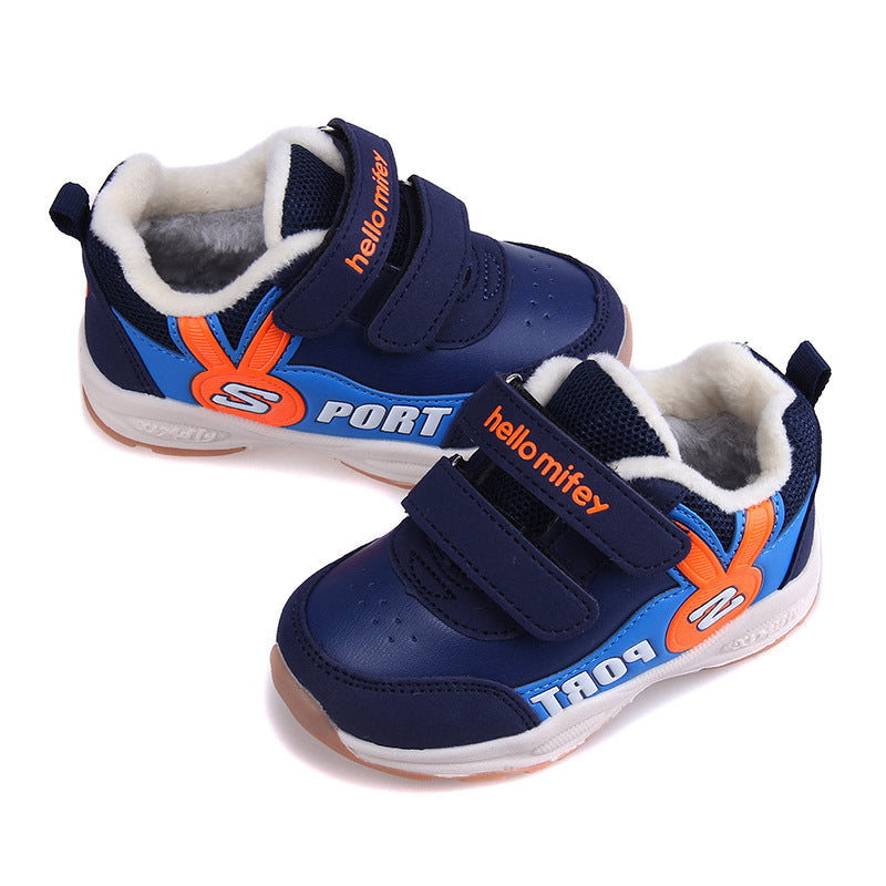 Plush sports cotton shoes for boys and girls