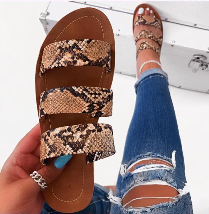 Snakeskin Flat Sandals