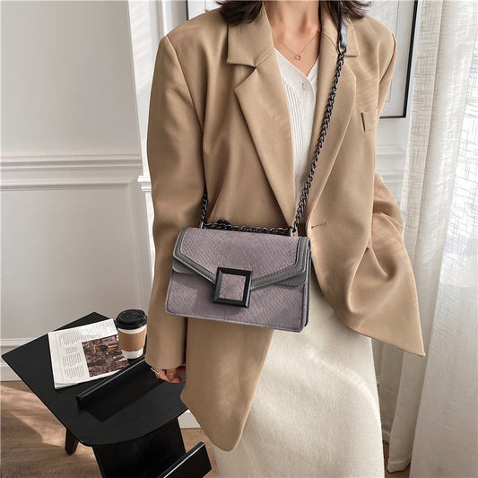 Square Crossbody Bag New High-quality Matte Leather Women's Designer Handbag Chain Shoulder Messenger Bag