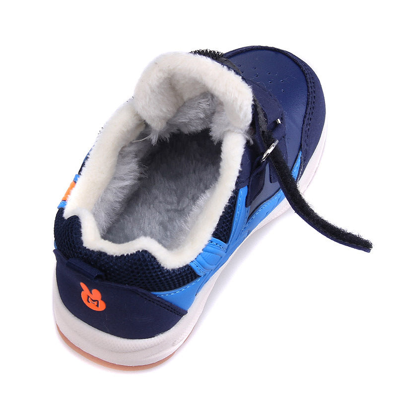 Plush sports cotton shoes for boys and girls