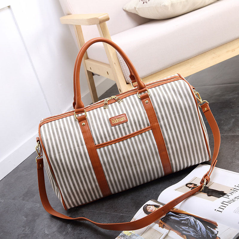 Striped travel bag