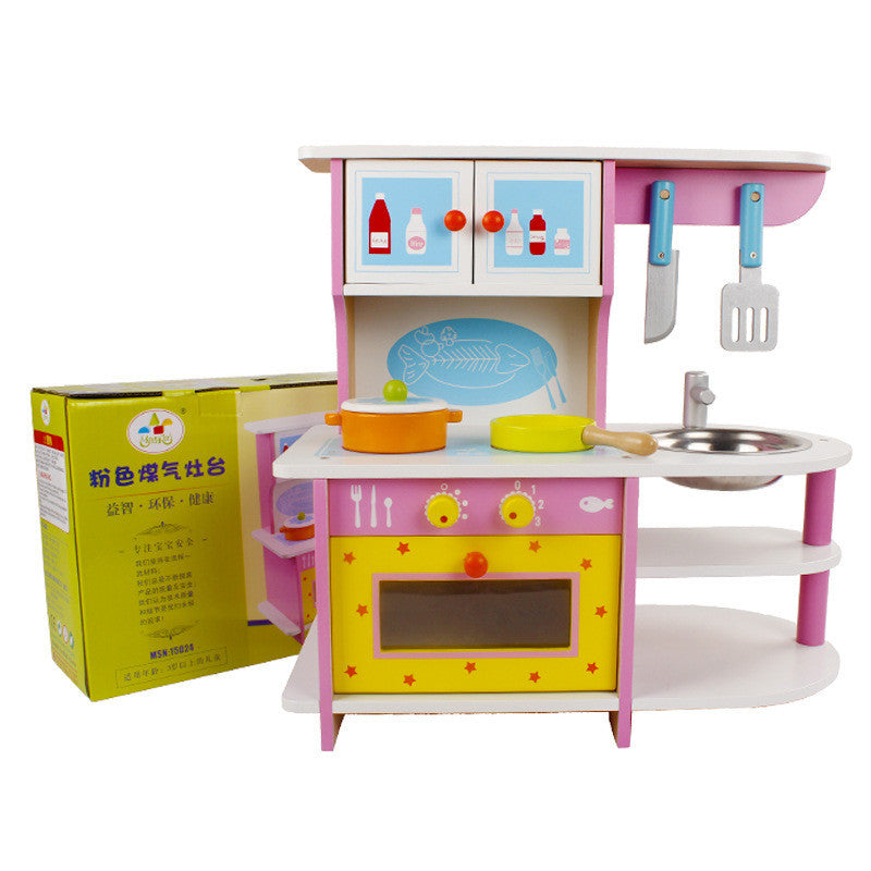 Wooden children cooking simulation