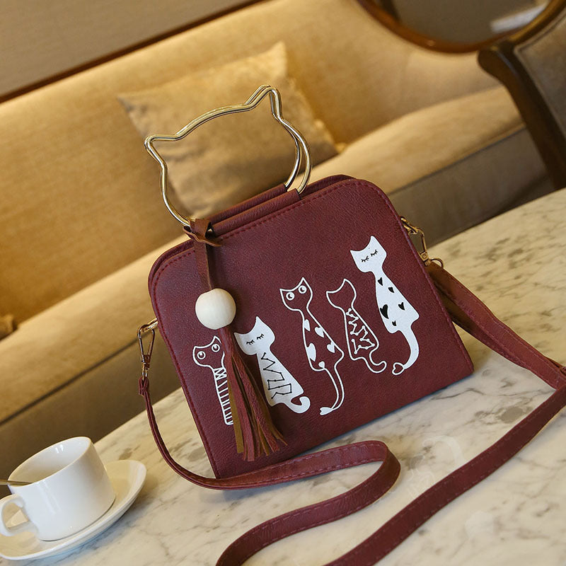 Summer new ladies cat handbag shoulder diagonal handbag