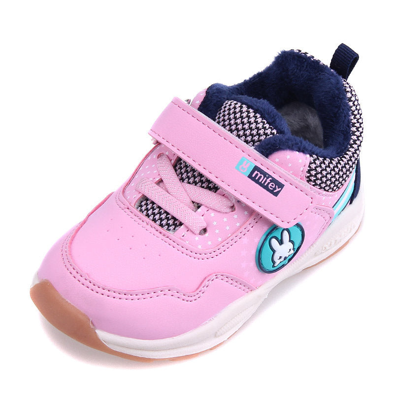 Plush sports cotton shoes for boys and girls