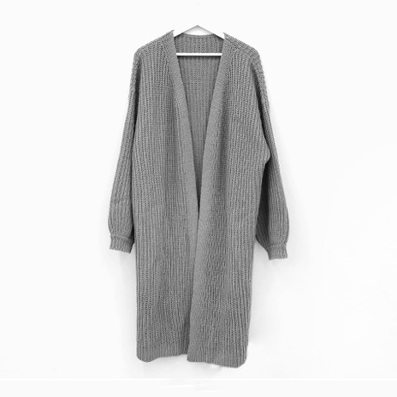 Lazy Shoulders Thick  Long Sweater Coat Women