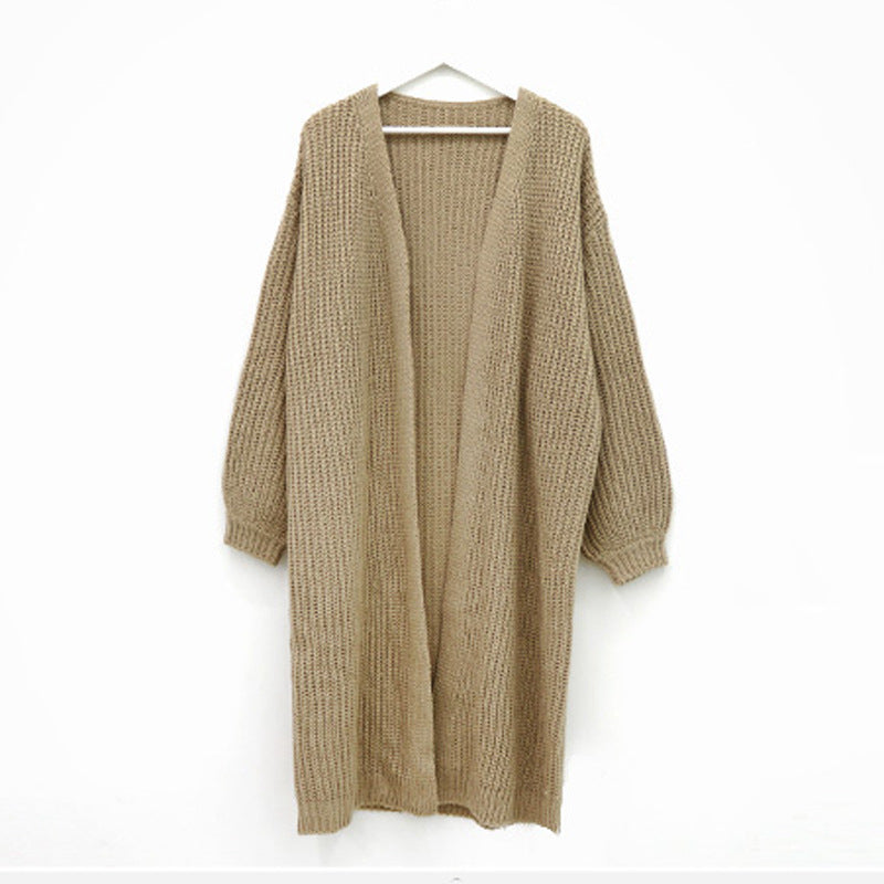 Lazy Shoulders Thick  Long Sweater Coat Women