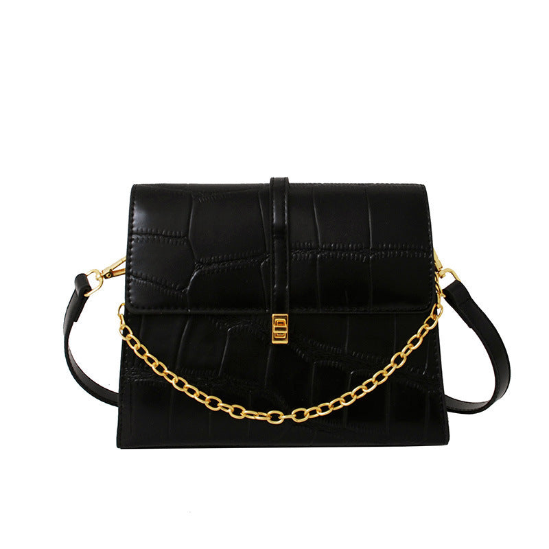 Chain Bag Woman Spring Texture Shoulder Bag Casual Fashion INS Slant Small Square Bag