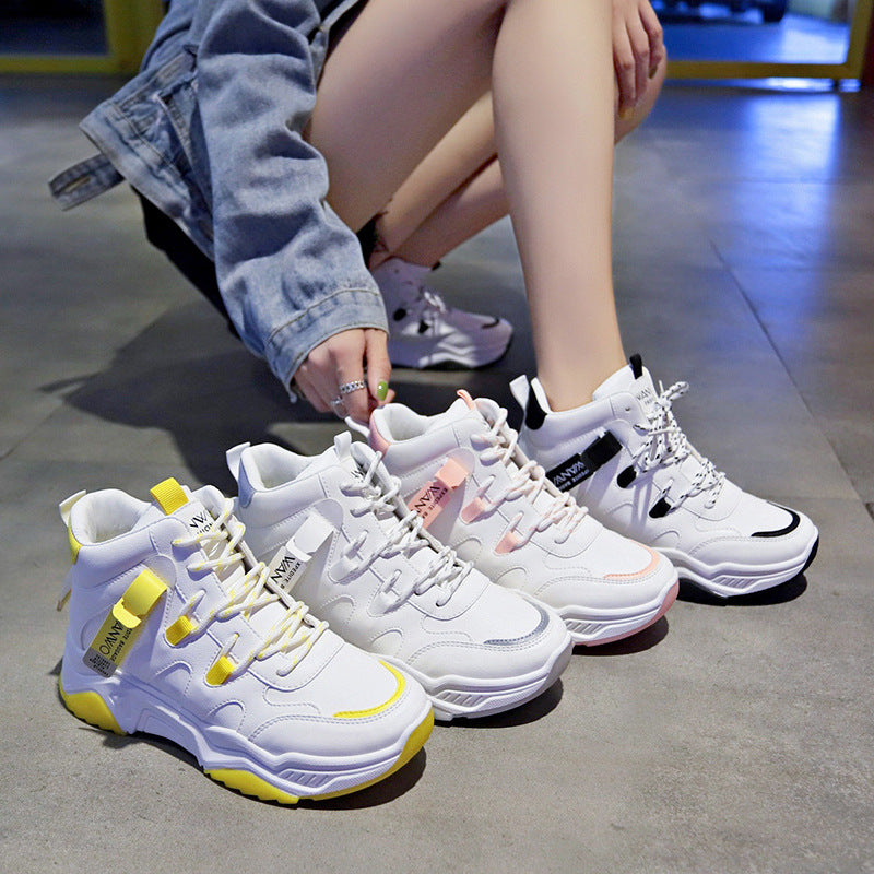 White Running Women Chunky Sport Shoes Woman Spring Summer Platform Sneakers