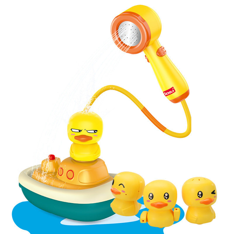 Baby Plastic Bathroom Toy Sprinkler Accessories Electric Duck Shower Ball For Bathtub