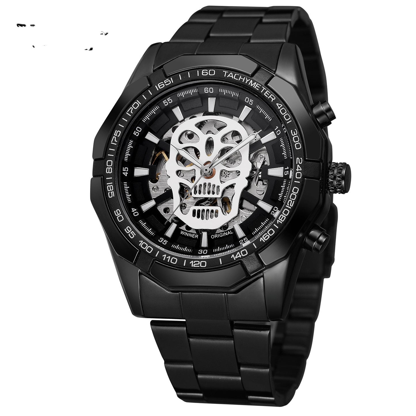 Official Automatic GOLD Watch Men Steel Strap Skeleton