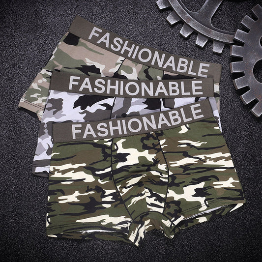 Men's Cotton Camouflage Print Boxer Briefs