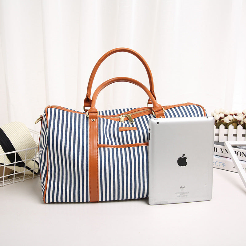 Striped travel bag