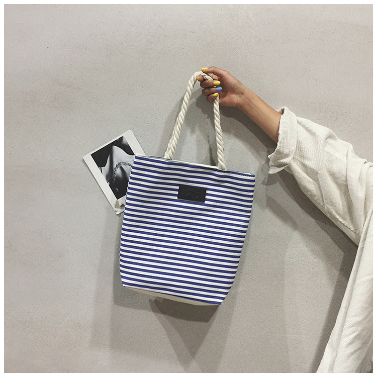 Casual Ladies Shoulder Stripe Tote Summer Beach Bag Shopping Big Girl Large Female Travel Woman Handbags Bohemian Bag