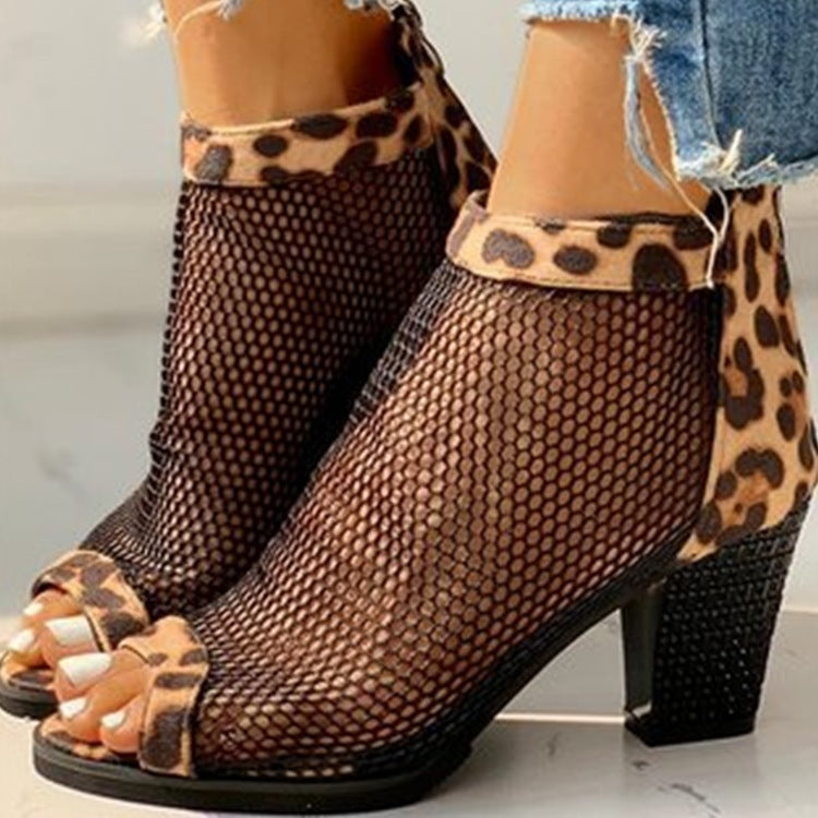 Mesh zipper cool boots woman