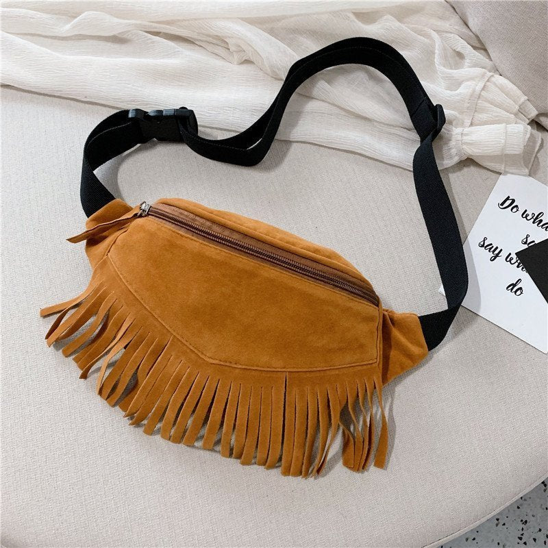 Cashmere Fabric Shoulder Bag Straddling Woman