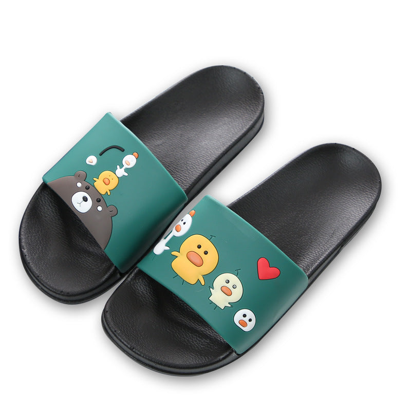 Household couple bathroom non-slip cartoon slippers