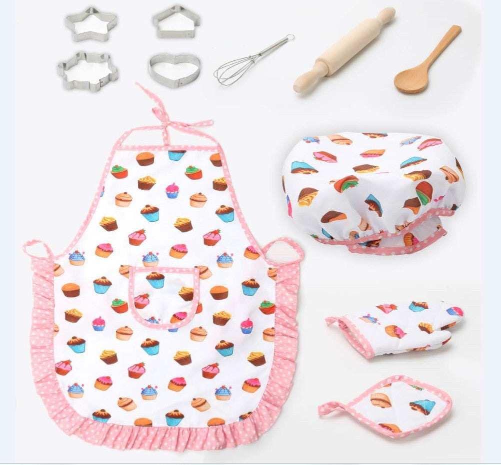 Children's apron cake cooking tools