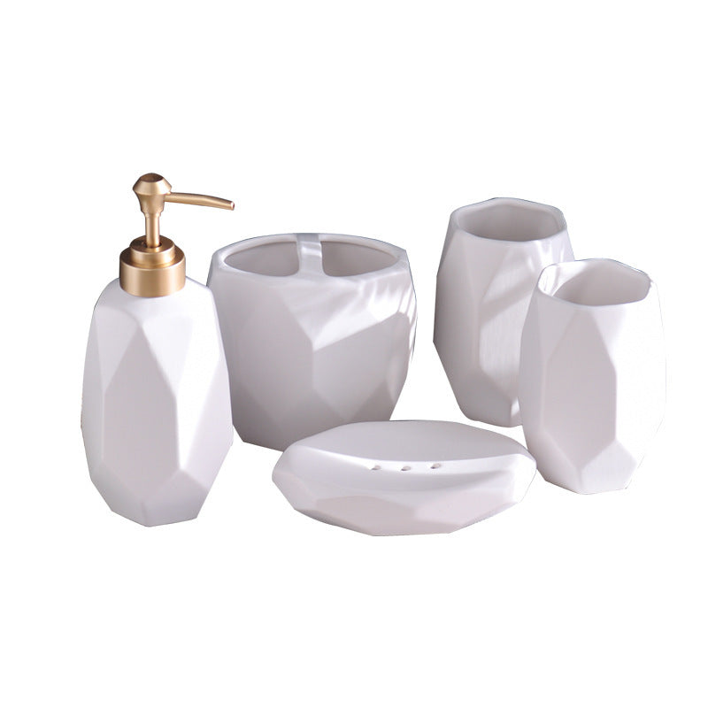 Ceramic bathroom wash five-piece bathroom set