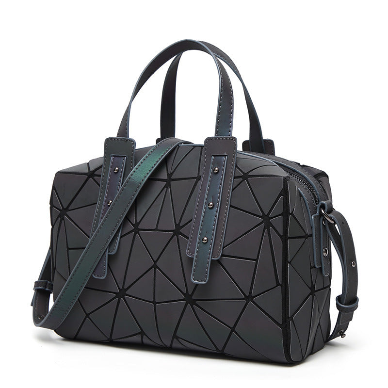 Female rhomboid luminous irregular handbag