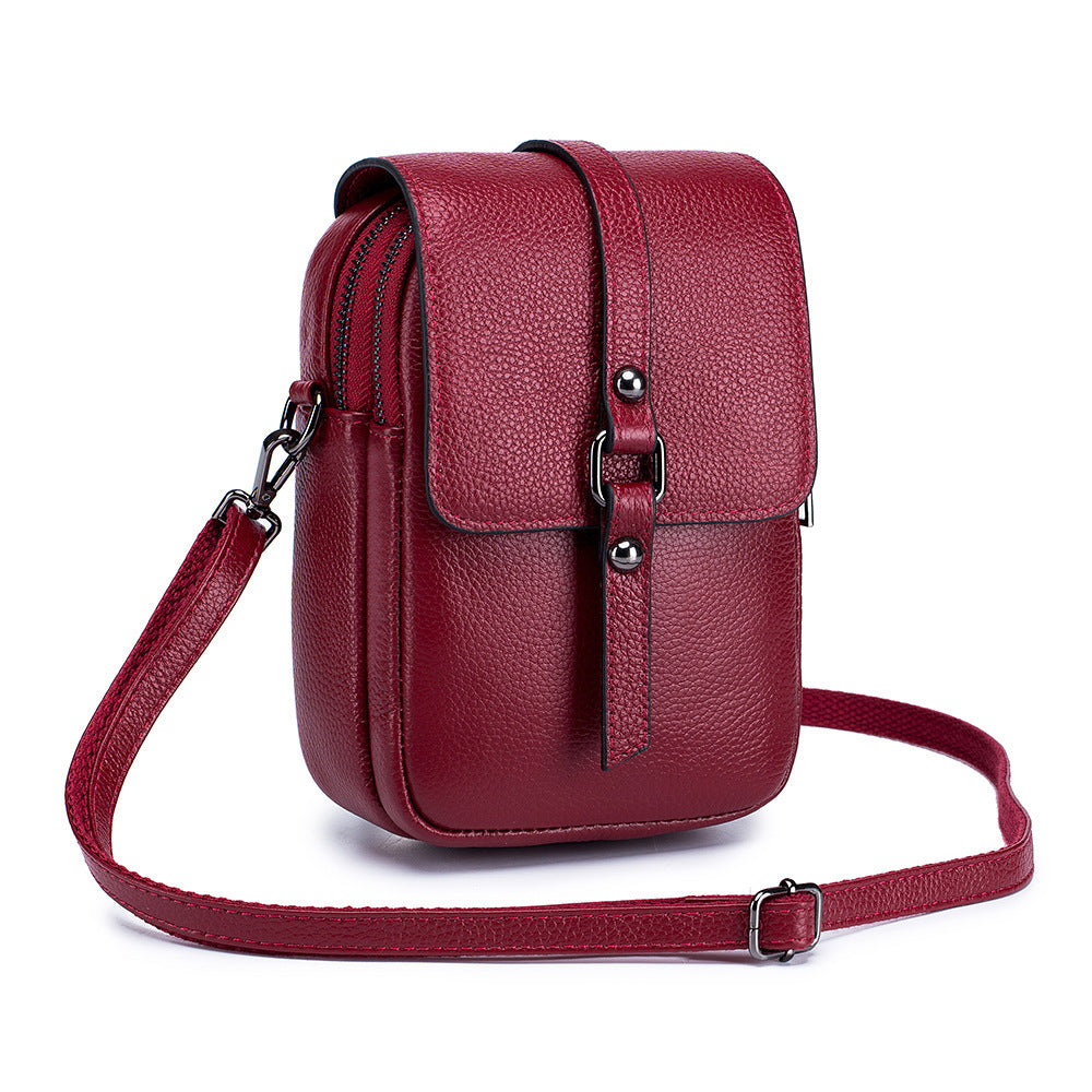 Leather Diagonal Bag For Mobile Phone Shoulder Bags Women