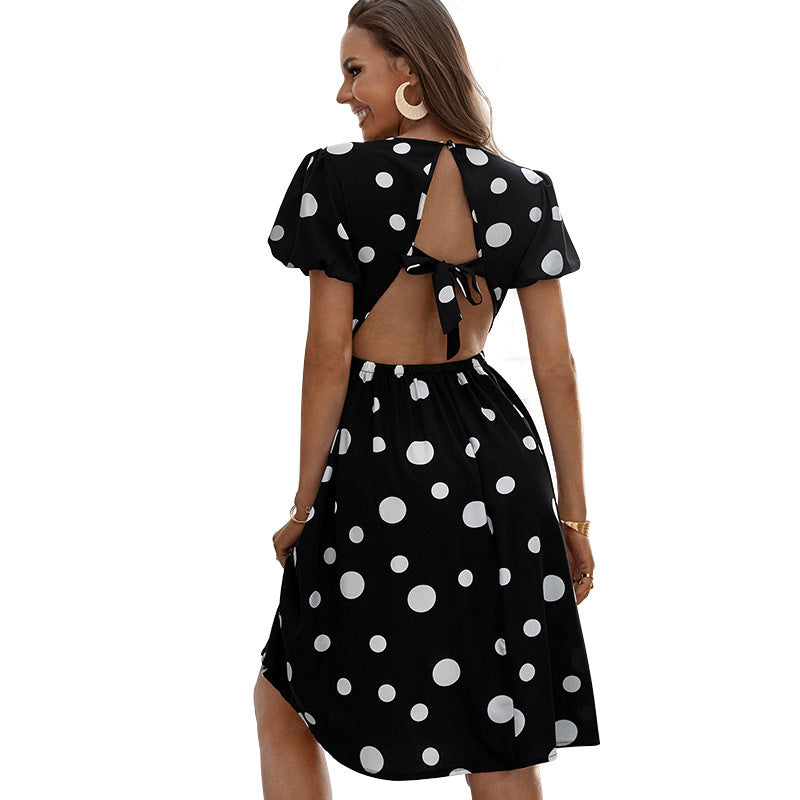 Women's Round Neck Printed Casual Short Sleeve Round Neck Dress