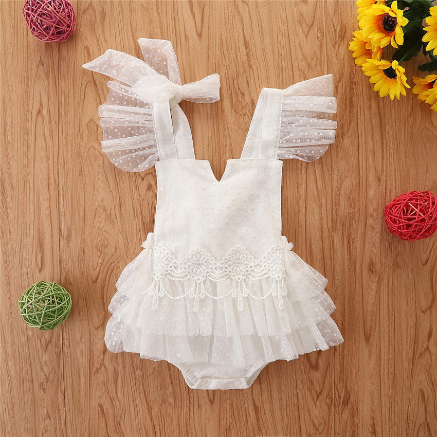 Infant And Toddler Clothing Baby Girl White Lace Jumpsuit