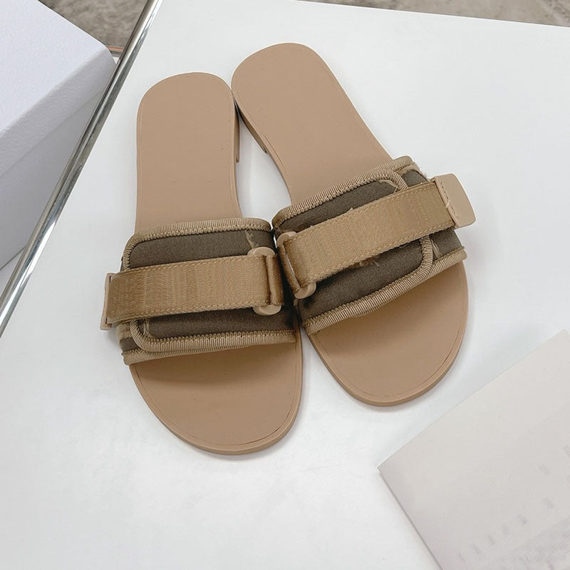 Velcro Sandals For Women With Flat Bottoms, Casual And Versatile Outerwear Strap