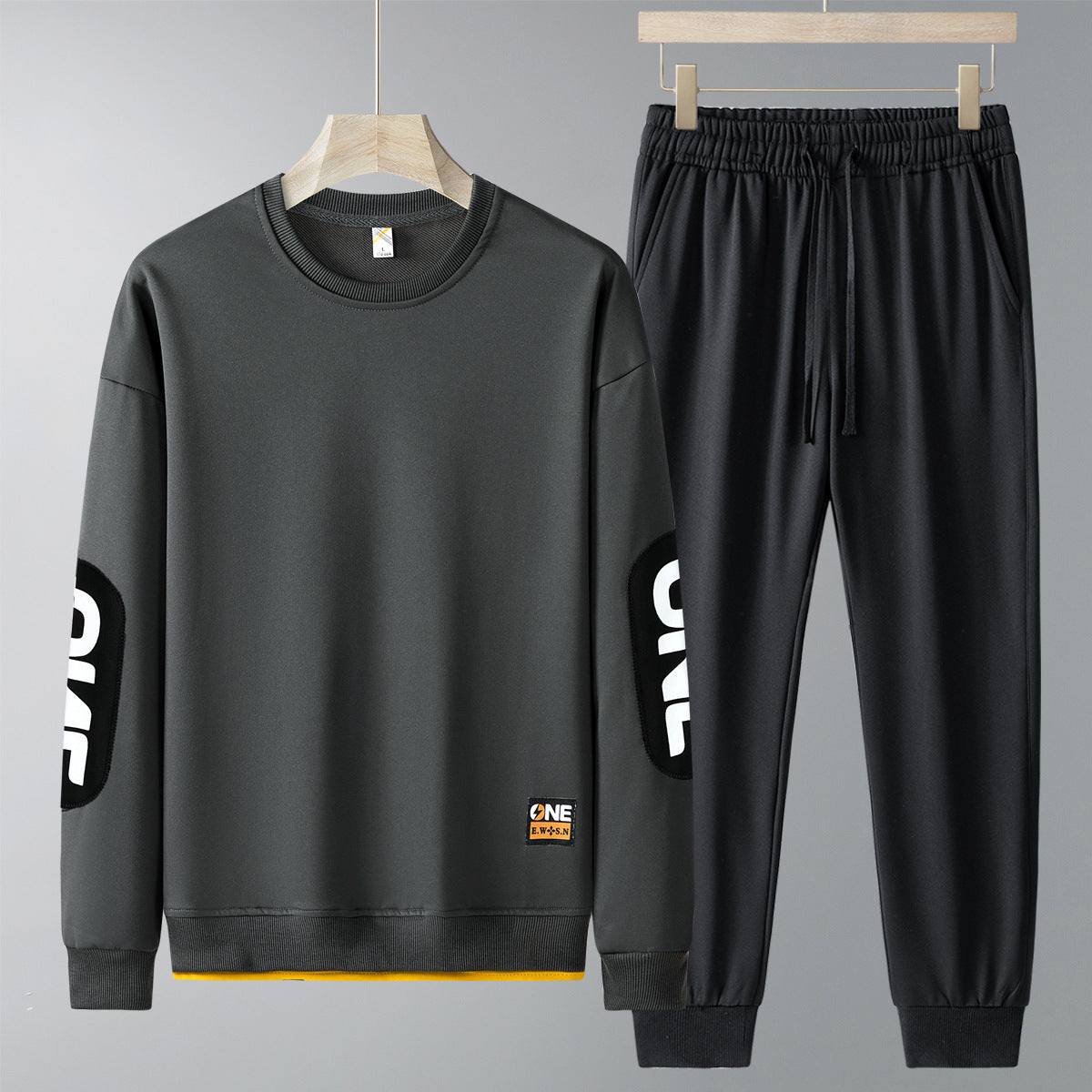 Spring And Autumn New Casual Sweatshirt Trousers Set For Men