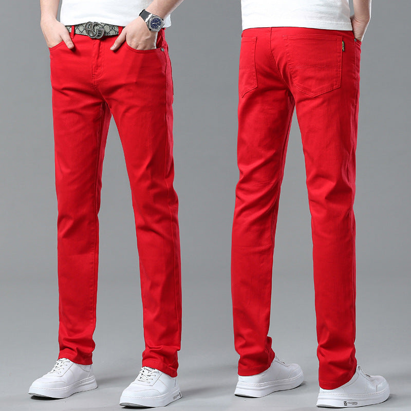 Men Fashion Brands Stretch Slim Fit Skinny Pants