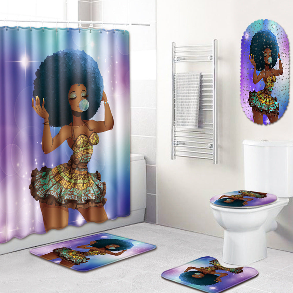 Five-piece bathroom mat set