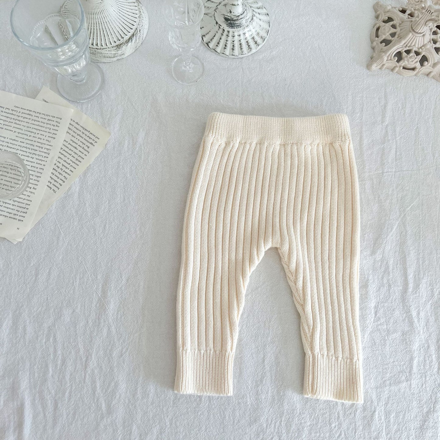 Children's Clothing Baby Knitted Cotton Wool Elastic Leggings