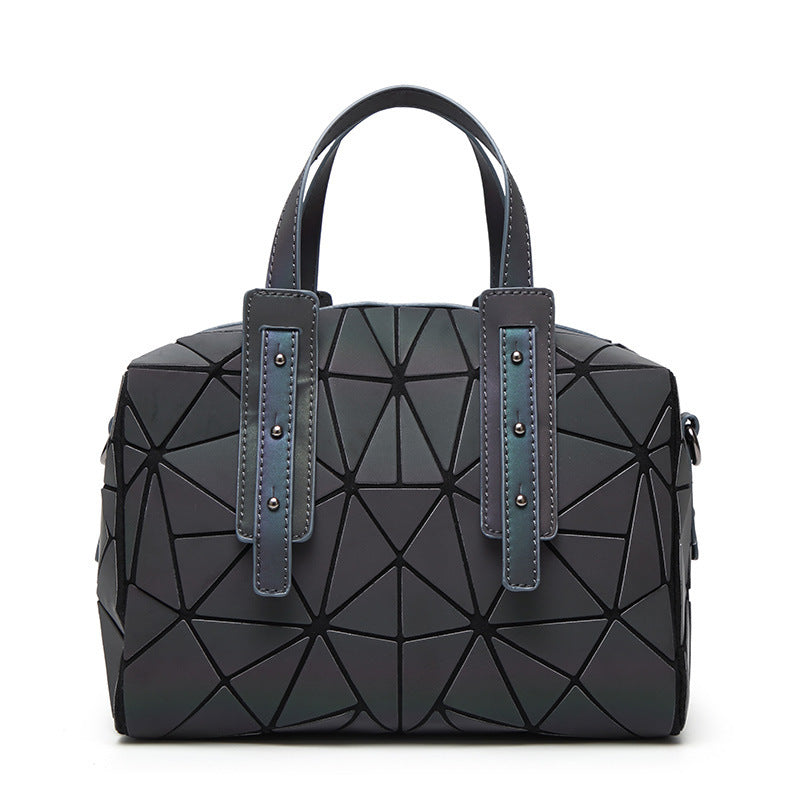 Female rhomboid luminous irregular handbag