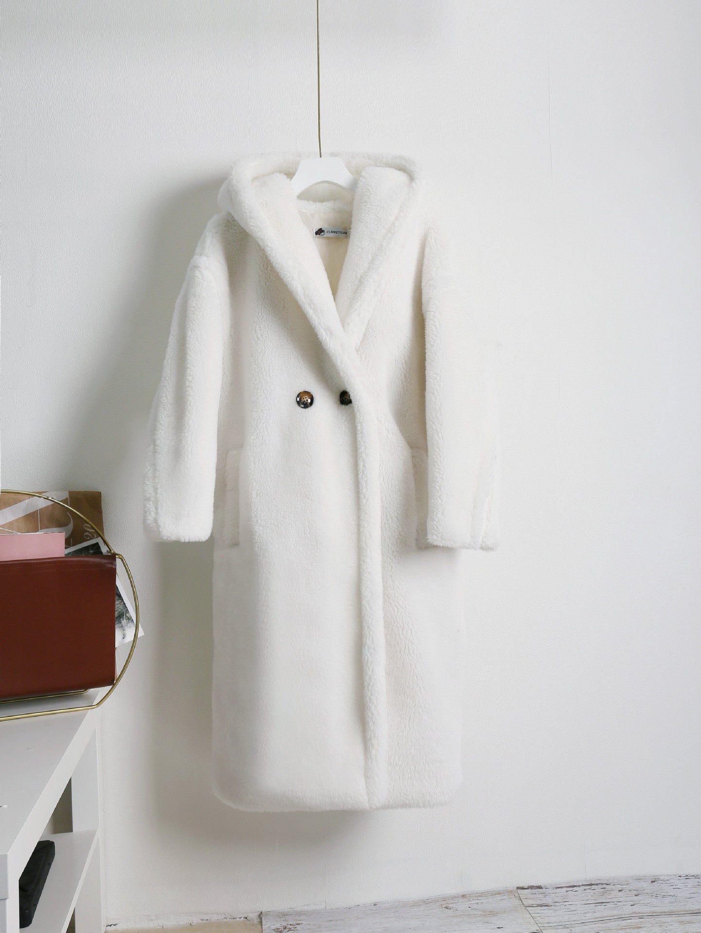 Teddy bear cashmere coat women