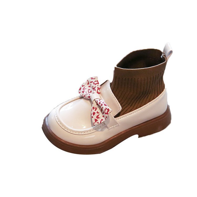 Girls' Leather Shoes Autumn And Winter Children's Single Boots Middle And Big Children Elementary School Casual Shoes