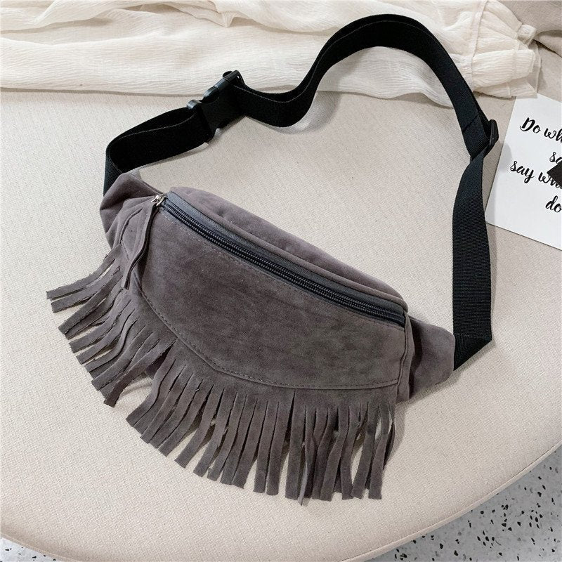 Cashmere Fabric Shoulder Bag Straddling Woman