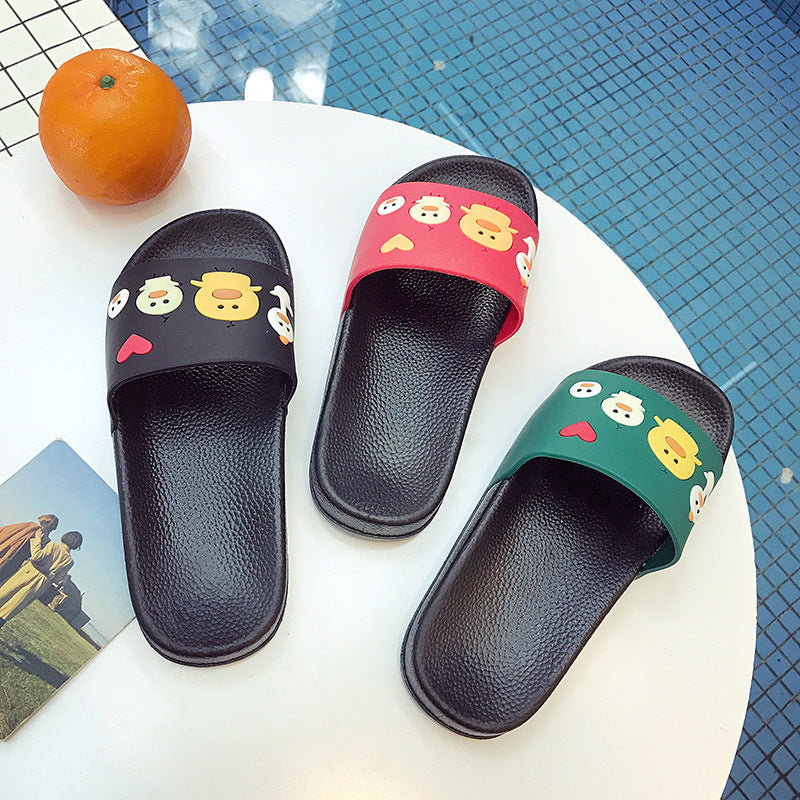 Household couple bathroom non-slip cartoon slippers