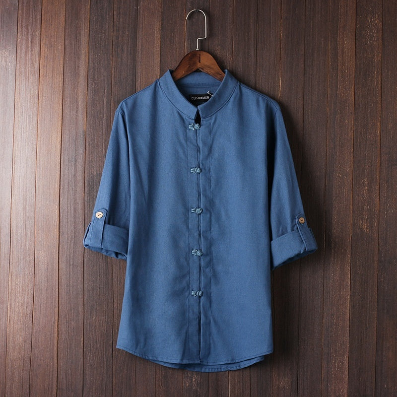 Men's Linen Vintage Plus Size Shirt