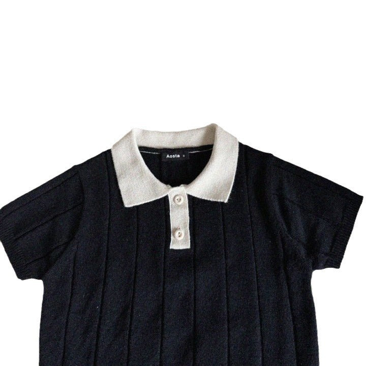 Infant Knitwear Thin Lapels Pullover