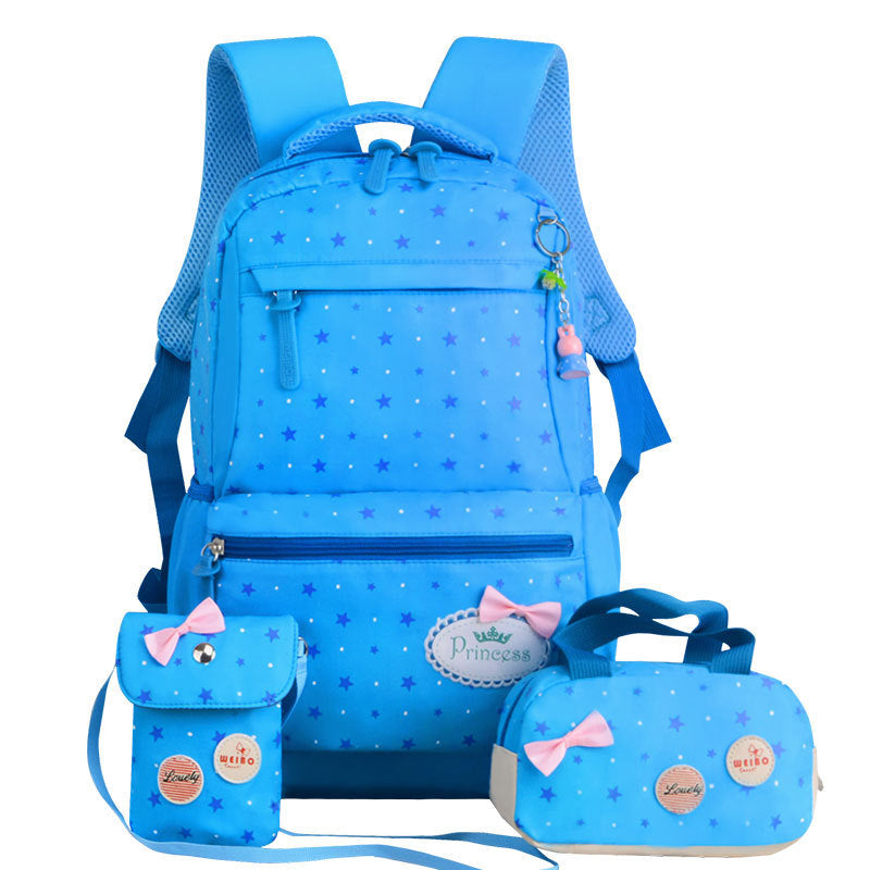 New Korean children's schoolbag schoolbag, schoolbag, schoolbag, lovely girl, three pieces of 3-4-5 grade Backpack