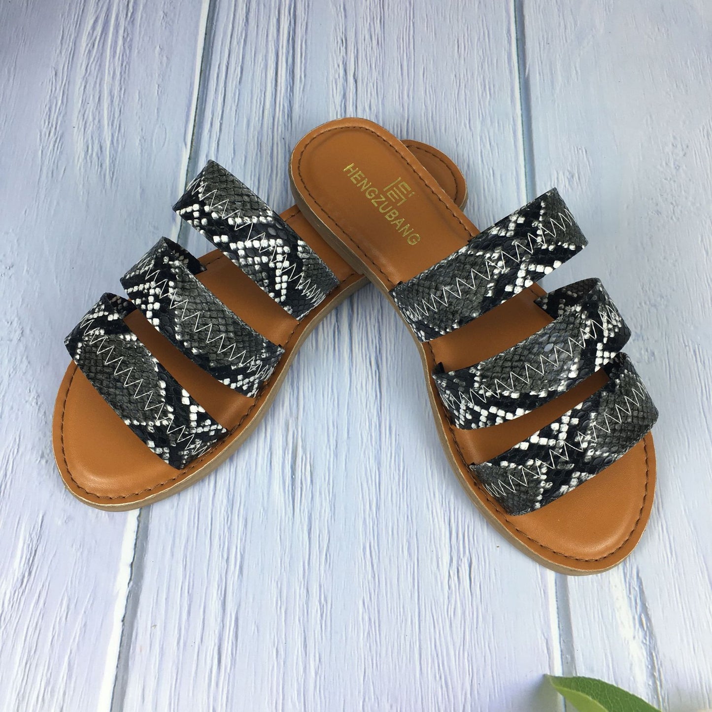 Snakeskin Flat Sandals