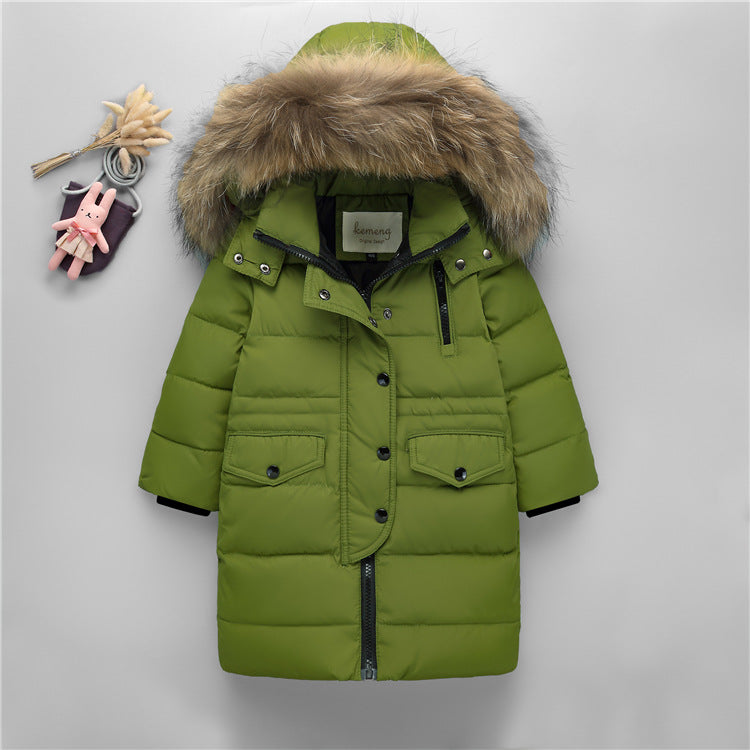 Children's Down Jacket Mid-length Thickened Coat