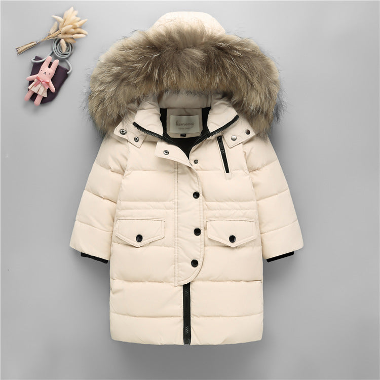 Children's Down Jacket Mid-length Thickened Coat