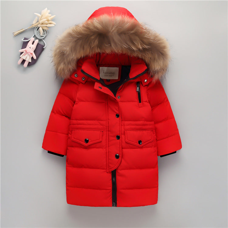 Children's Down Jacket Mid-length Thickened Coat