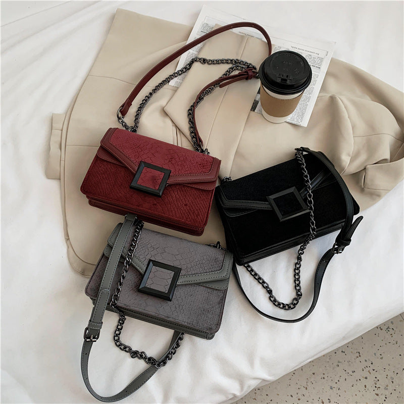 Square Crossbody Bag New High-quality Matte Leather Women's Designer Handbag Chain Shoulder Messenger Bag