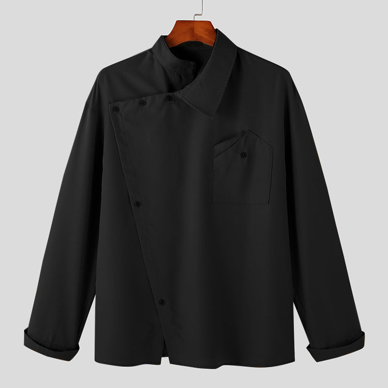 Irregular Lapel Shirt French Men's Clothing